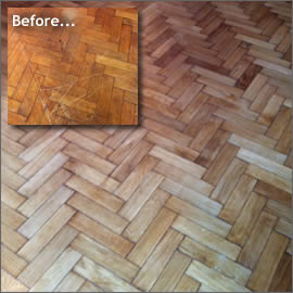 Wood floor renovation. Before and After...